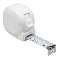 Рулетка Tools Standart, 5 метров, белая, пластиковая, с ремешком