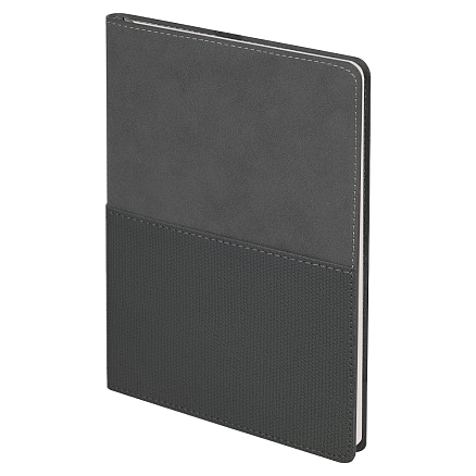 Ежедневник Flexy Smart Harbor Nuba Billy А5, темно-серый/темно-серый, недатированный, в гибкой обложке