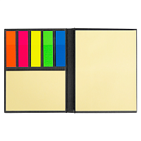 Набор цветных бумажных стикеров  Stick and Fun в твердом переплете, 50 листов в блоке,  размер 8*10,5*1 см, черный