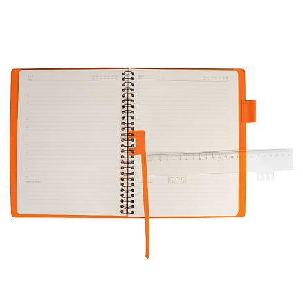 Ежедневник Flexy Verde Sivilia B5 на пружине, серо-оранжевый, недатированный, в гибкой обложке