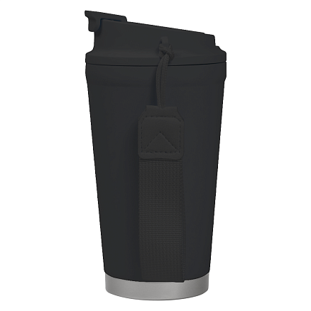 Термокружка Alba металлическая, 410 мл, черная с серебром