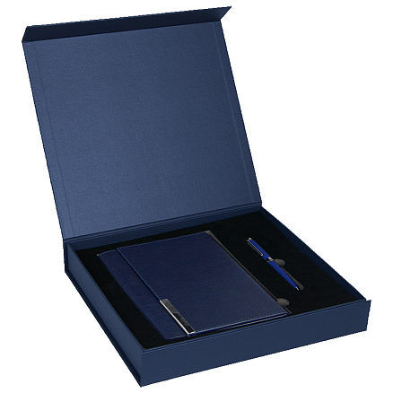 Набор подарочный Solution Prestige Duo (ежедневник в суперобложке, ручка шариковая) темно-синий