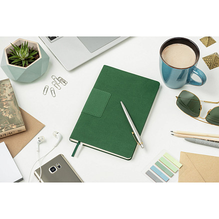Ежедневник Flexy Stone Ostende А5, зеленый, недатированный, в гибкой обложке