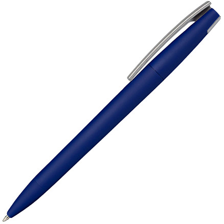 Ручка шариковая, пластиковая софт-тач, Zorro Color Mix, синяя/серебристая