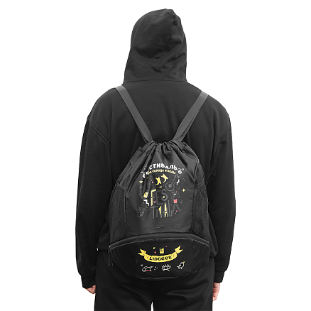 Рюкзак нейлоновый Trieste Print Sample Markli, черный, размер 42*45*16 см