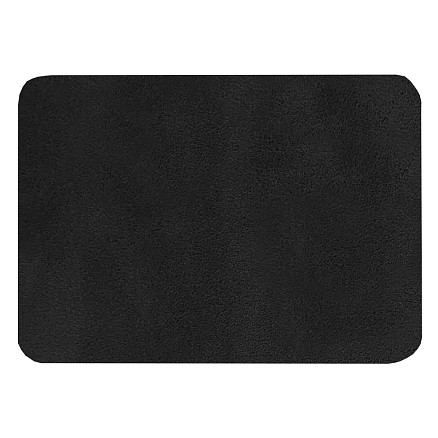 Шеврон Rectangle Smooth Leather размер 50*70 мм, черный, со скругленными углами