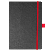 Блокнот Flexy Forest Urban Soft leather  А5, недатированный, с резинкой и петлей для ручки, в гибкой обложке, черно-красный