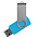 Флеш накопитель USB 2.0 Twister Сolor Mix 16GB, пластик Софт Тач/металл, голубой/серебристый_голубой 6