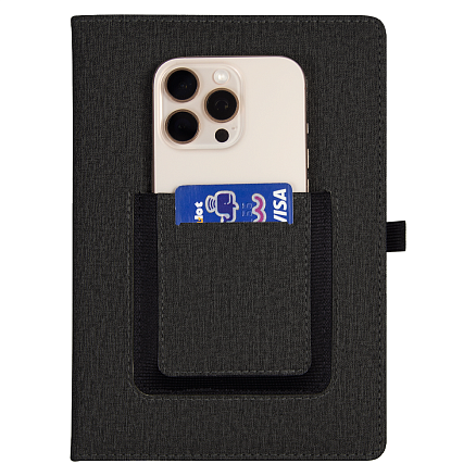 Ежедневник  Smart Wallet Cambric  A5, черный, недатированный, в твердой обложке с поролоном