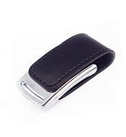Флеш накопитель Shine, USB 2.0, металл/кожзам, серебро/черный 32GB