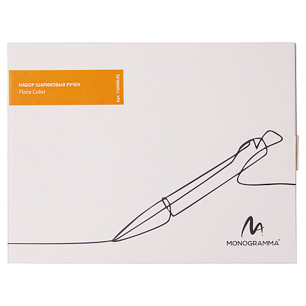 Набор шариковых ручек Print Sample №3 Flora Сolor (9 штук) в футляре