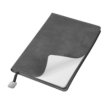 Ежедневник Flexy Tenero Suede A5, серый, недатированный, в гибкой обложке с петлей для ручки