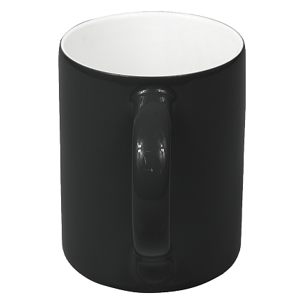 Кружка фарфоровая Casa Grande Magnolia Varnish, глянцевая, черная/белая, 350 мл