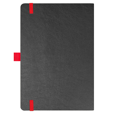 Блокнот Flexy Forest Urban Recycled leather  А5, недатированный, с резинкой и петлей для ручки, в гибкой обложке, черно-красный