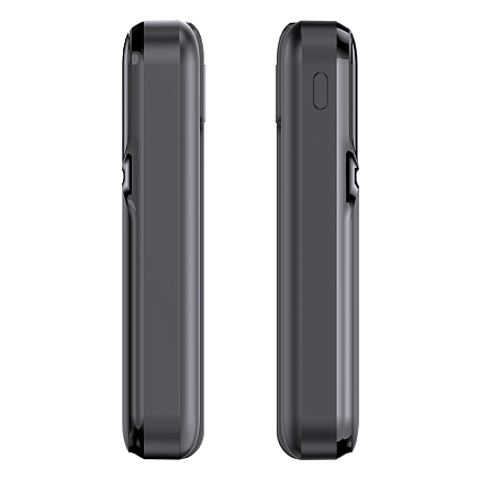 Внешний аккумулятор (powerbank) «Lumen», софт тач, 10 000 mAH, с тремя зарядными шнурами, 22,5W super fast charge, Power Delivery (PD) 20W (dfnn), QC3.0, черный