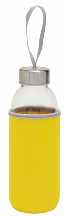 Стеклянная бутылка TAKE WELL, прозрачная, желтая