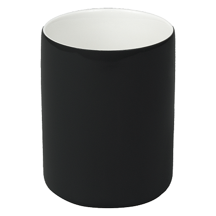 Кружка фарфоровая Casa Grande Magnolia Varnish, глянцевая, черная/белая, 350 мл