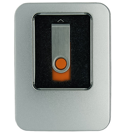 Футляр для флеш накопителя металлический, размер 11,5*8,5 см, серебристый