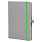 Блокнот Alfa Polo Line А5 в линейку матовый, серый, в твердой обложке с салатовой резинкой и петлей для ручки_СЕРЫЙ