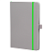 Блокнот Alfa Polo Line А5 в линейку матовый, серый, в твердой обложке с салатовой резинкой и петлей для ручки small_img_1