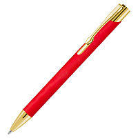 Ручка шариковая, Legend Soft Touch Mirror Gold, красная/золотистая