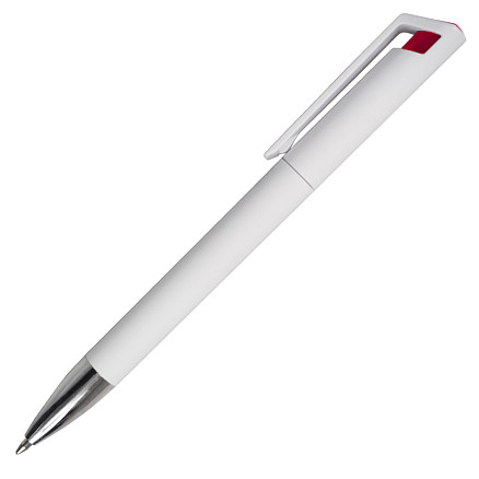 Ручка шариковая Gracia, пластиковая, белая/красная