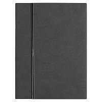 Ежедневник Alfa Bird line Nuba A5, темно-серый,  недатированный, в твердой обложке с магнитным клапаном и металлическим элементом, с тисненными линиями