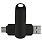 Флеш накопитель  USB 3.0 + TYPE C Cupertino, металл, черный матовый, 32 GB_ЧЕРНЫЙ