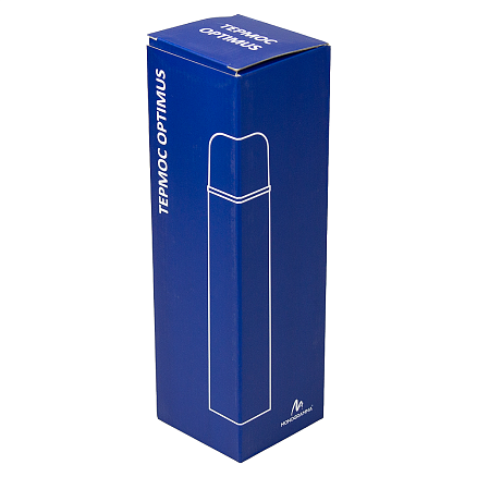 Термос вакуумный стальной Optimus  двухстеночный 500 мл, темно-синий