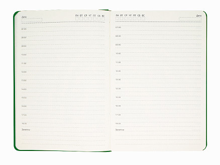 Ежедневник Classic Nebraska А5, зеленый, недатированный, в твердой обложке