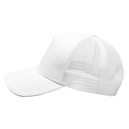 Кепка 5-панельная  Shefild  250 с сеткой, c белым сендвичем, белая