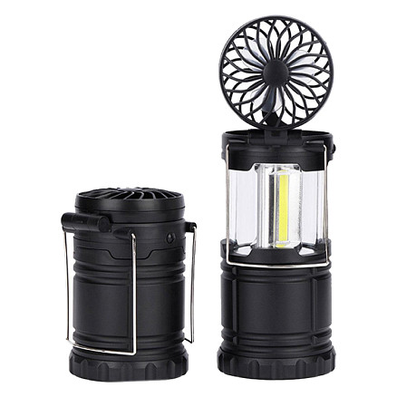 Фонарь Tools Mina, для кемпинга, с вентилятором, пластиковый, черный