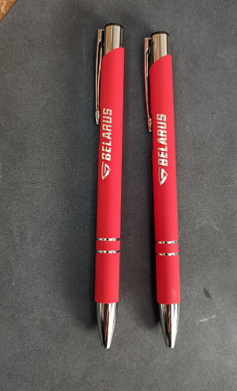 Ручка шариковая, Legend Soft Touch Mirror Silver Requis, красная