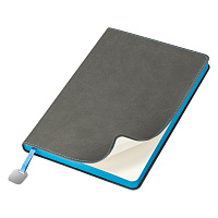 Ежедневник Flexy Latte А5, серый с голубым срезом, недатированный, в гибкой обложке