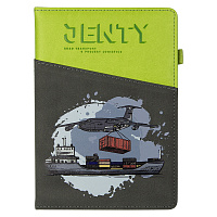 Ежедневник Smart Porta Nuba Latte Print Sample Jenty А5, серый/салатовый, недатированный, в твердой обложке