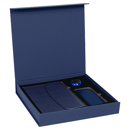 Набор подарочный Solution Prestige Trio (ежедневник в суперобложке, колонка, внешний аккумулятор) темно-синий