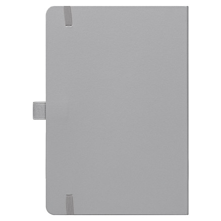 Блокнот Alfa Polo Line А5 в линейку матовый, серый, в твердой обложке с серой резинкой и петлей для ручки