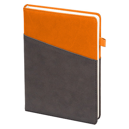 Ежедневник Smart Porta Nuba Latte А5, серый/оранжевый, недатированный, в твердой обложке