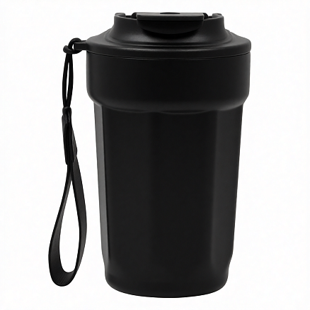 Термокружка Nara, вакуумная, стальная, 410 мл, матовая, черная