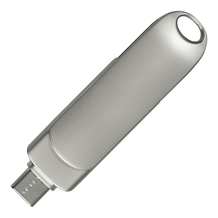Флеш накопитель USB 3.0 + TYPE C Cupertino, металл, серебристый матовый, 32 GB