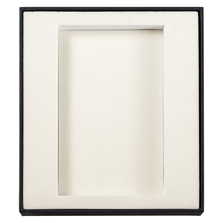 Коробка подарочная, размер 16*14*2 см, Solution Superior Linen, черная, бежевый ложемент с прямоугольной вырубкой