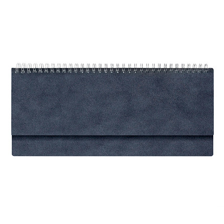 Планинг Alfa Agenda Suede 325*130 мм, синий, датированный 2024, в твердой обложке