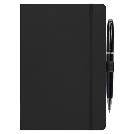 Блокнот Alfa Polo Line А5 в линейку матовый, серый, в твердой обложке с салатовой резинкой и петлей для ручки