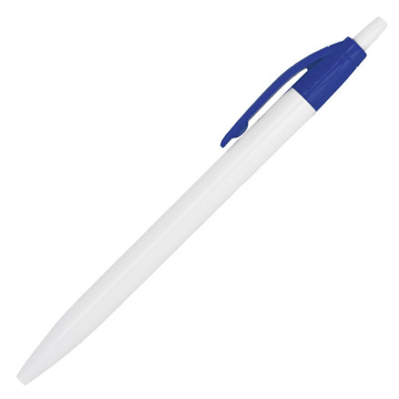 Ручка шариковая, Simple, пластиковая, белая/синяя