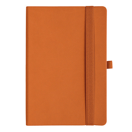 Ежедневник Flexy Line Linen Print Sample BASF А5, оранжевый/оранжевый, недатированный, в гибкой обложке, с резинкой и петлей для ручки