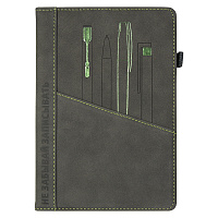 Ежедневник Smart Geneva Nuba Print Sample не забывай записывать А5, темно-серый, недатированный, в твердой обложке с поролоном