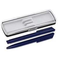 Набор ручек Castello Solution (ручка шариковая, роллер) в футляре Pencase Smart, синий, матовый