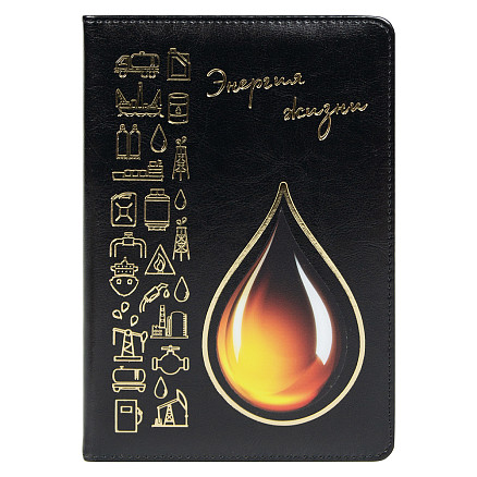 Ежедневник City Nebraska Print Sample Энергия жизни A5, недатированный, черный с золотистым срезом