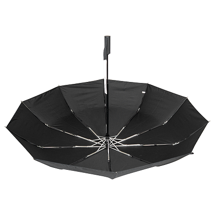 Зонт складной автоматический Forest Cardiff Safeclosing, диаметр 130 см, 10 панелей, с плавным закрытием, без подарочной коробки, черный