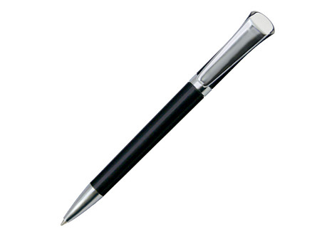 Ручка шариковая, пластиковая/металлическая, черная/серебристая, GALAXY